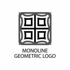 Monoline geometric logo design illustration