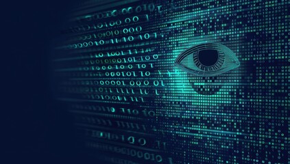 Binary Code and Digital Eye