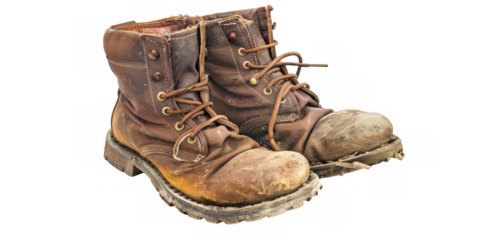Old Worn-Out Work Boots