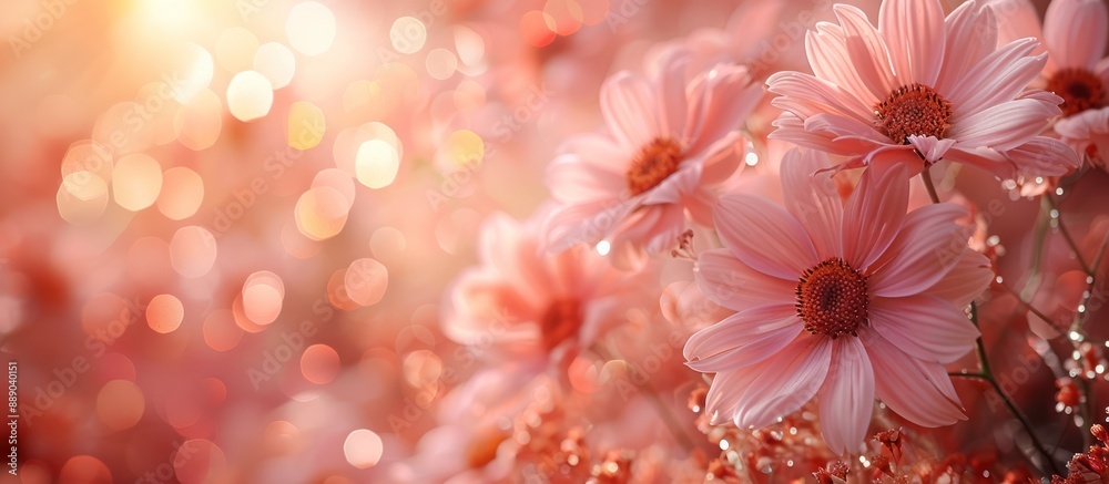 Poster Pink Flowers in Soft Light