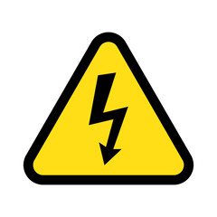 High voltage sign with lightning.