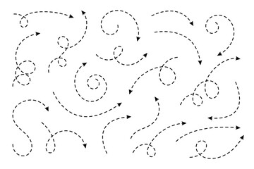 Curved dotted arrow. Zigzag arrow stripes design with dotted lines.