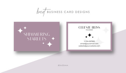 Minimal Business Card Design Template With Stars