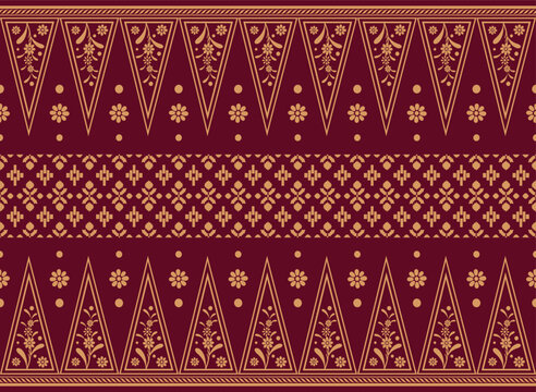 luxury Batik songket pattern frame border background 2.eps