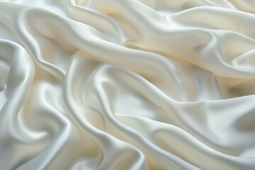 Fototapeta premium Elegant folds of silky white fabric creating a luxurious texture.