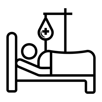 patient in bed with iv drip clip art preview