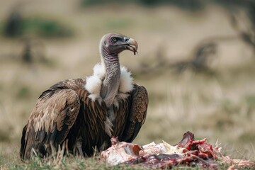 Fototapeta premium Scavenger Bird on Animal Remains