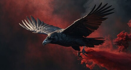 Concept Art Black Raven Flying