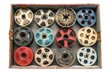 Box of Vintage Film Reels