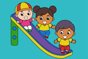 Multicultural kids playing in a park 