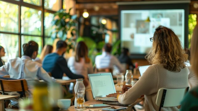 A group of people attending a workshop on sustainable living, learning about eco-friendly practices