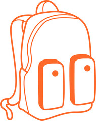 Fototapeta premium School Backpack Line art