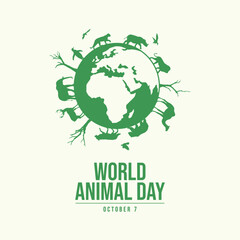 World Animal Day vector design template good for celebration usage. World Animal Day design. flat design. eps 10.