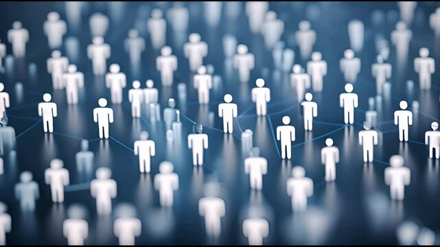 Interconnection between individuals on social networks and life, showing nodes digital communication.