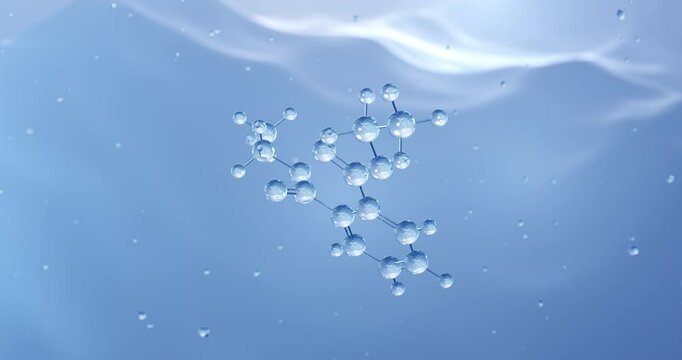 Diethyl phthalate rotating molecular structure, 3d model of molecule, phthalate ester, looped video