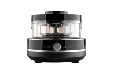 Black Electric Ice Cream Maker With Clear Container and Control Panel