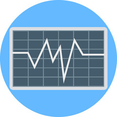 Line Graph vector Icon with isolated background in Rounded style 