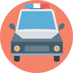 Obraz premium Police Car vector Icon with isolated background in Rounded style 