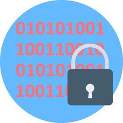 Digital Lock vector Icon with isolated background in Rounded style 
