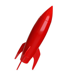The red rocket png image for sci or Business concept 3d rendering.