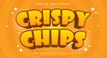 Crispy Chips 3d Editable Text effect template with Cartoon Style
