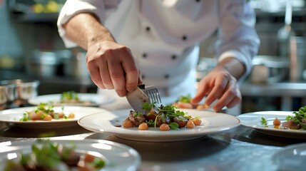 Chef Preparing Gourmet Dish