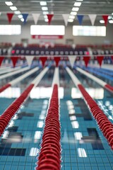A pool with a red line in the middle