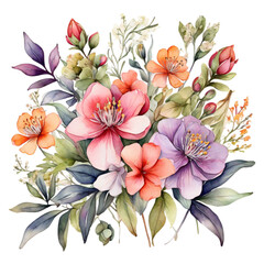 Watercolor Floral Flower Design, Watercolor Flower Arrangements Floral, Watercolor Flower Design, Flower Sublimation Floral Clipart, Clipart, Wedding Decoration