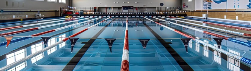 Obraz premium A pool with a red line in the middle