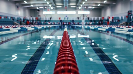 A pool with a red line in the middle