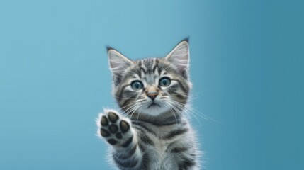 Obraz premium Cute Kitten Reaching Out with Paw