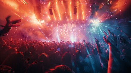 Capture the moment of a roaring crowd and dazzling stage lights, with space for your own words.