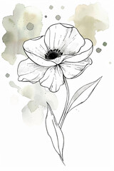 Fototapeta premium Vector hand drawn abstract watercolor flower