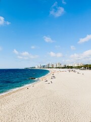 View of Playa de aro. Tourist beaches on the Costa Brava.