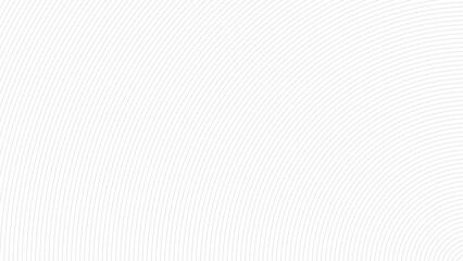 白と薄いグレーの同心円状の線の背景 - シンプルでおしゃれな横長のテクスチャの素材 - 16:9