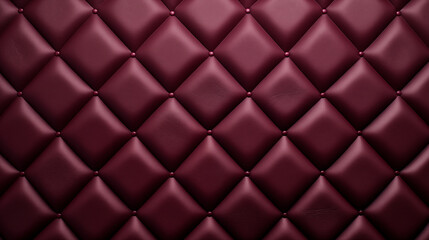 Luxurious Dark Red Upholstered Leather with Diamond Tufting and Button Details