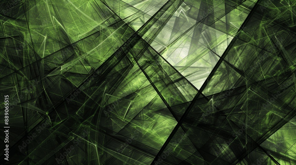 Canvas Prints abstract green geometric pattern.