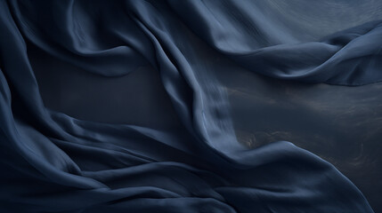 Fototapeta premium Elegant Flowing Blue Fabric Texture with Soft Folds and Drapes