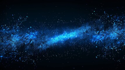 Blue Sparkles in the Dark, Abstract, Glowing, Galaxy, Cosmic