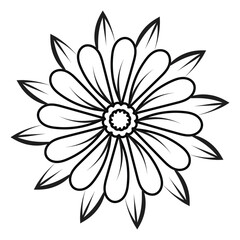 Flower Line Art for tattoo design and coloring pages