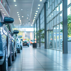 "Elegance in Motion: Modern Car Showroom Interior"
