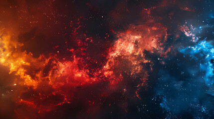 Fototapeta premium Colorful abstract space background with swirling nebulae stars. Cosmic galaxy wallpaper