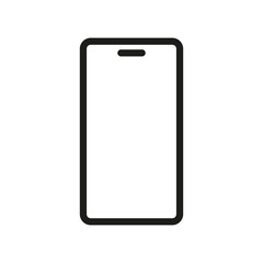 Illustration showing a black smartphone icon on a white background