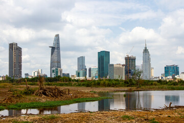 Obraz premium View Of Skyscrapers In Ho Chi Minh City Central, Vietnam.