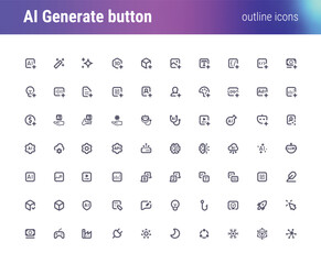 AI Generate button outline  iconset
