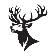 Deer head silhouette vector art illustratio