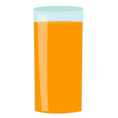 Orange juice in a transparent glass vector illustration.