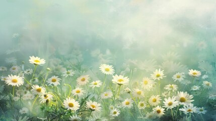 Daisies in a Field of Green.