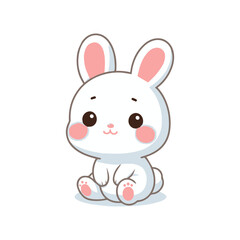 Cute rabbbit or bunny cartoon vector illustration sticker animal sport icon concept
