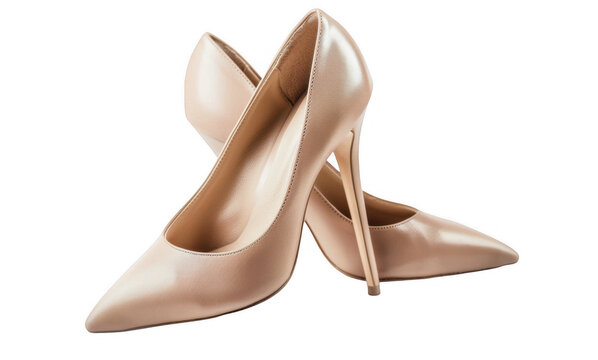 Beige High-Heeled Shoes